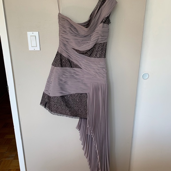 BCBG Max Azria Runway One Shoulder Pleated Dress - Picture 3 of 7